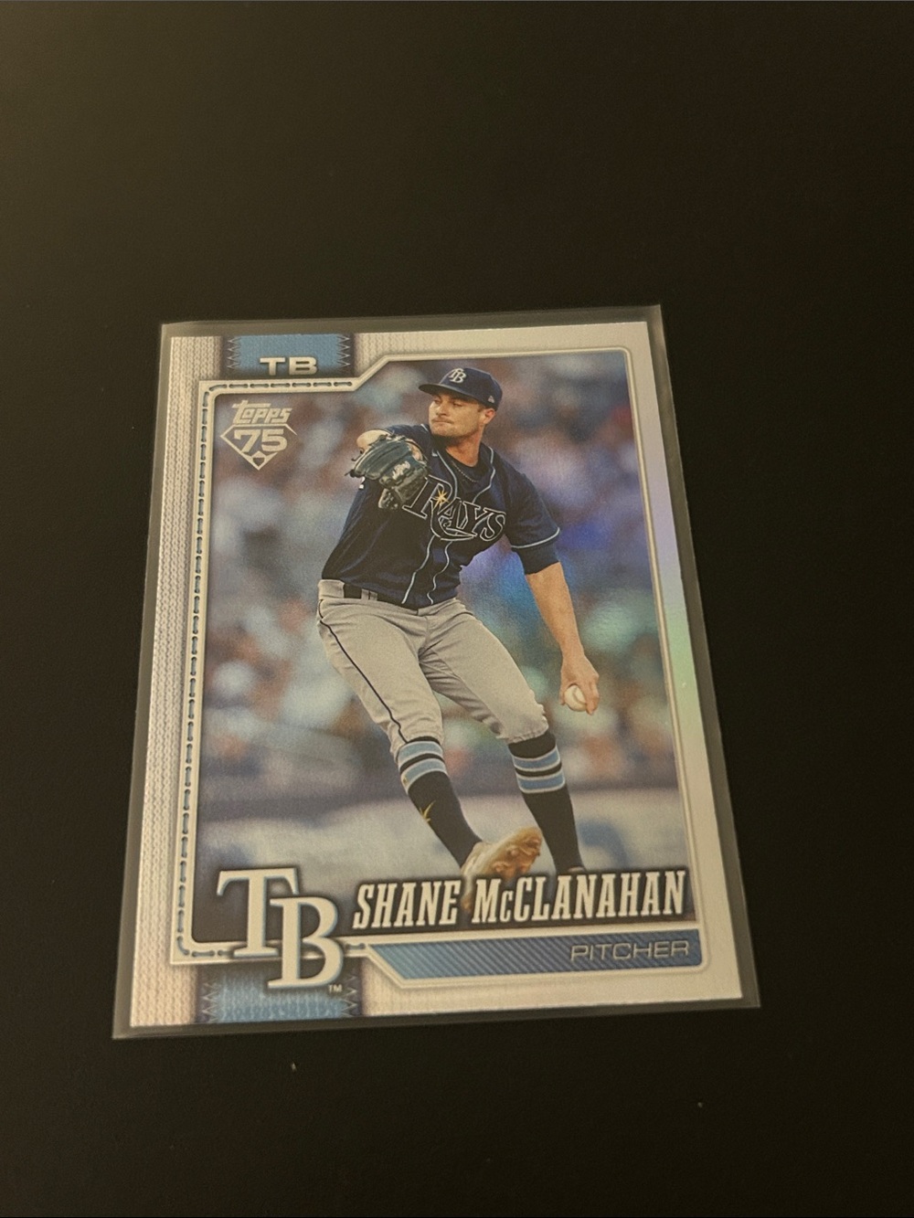 Topps Shane McClanahan Refractor Baseball Card - Navy Blue/Gray